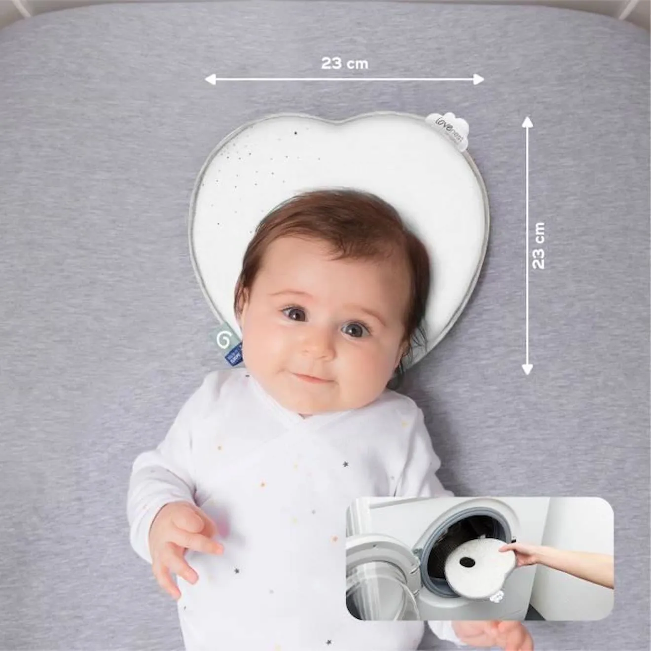 Babymoov Support de tête ergonomique Lovenest Original, White blanc - Babymoov