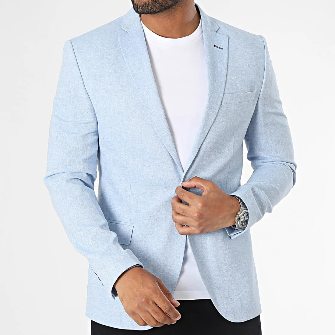 Blazer bleu lin