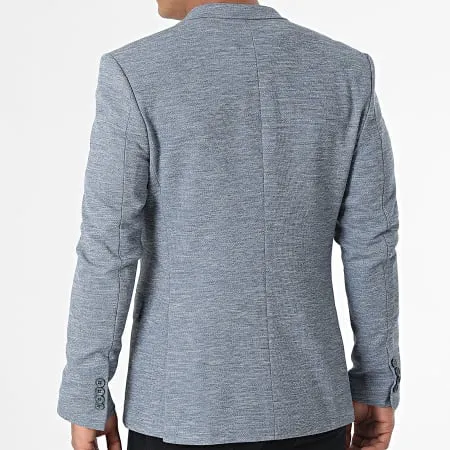 Blazer bleu texturé