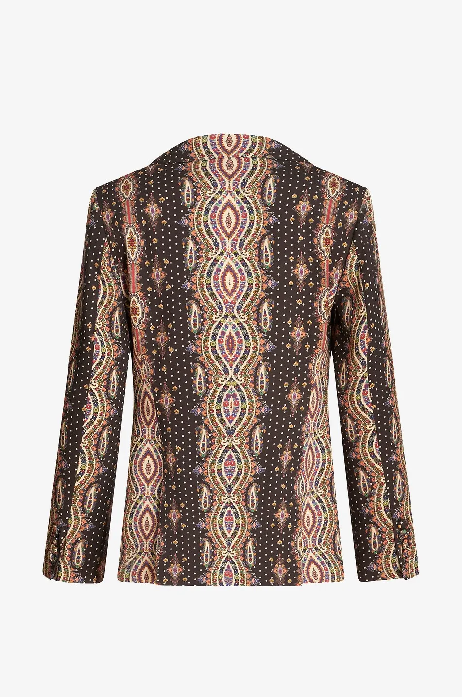 Blazer souple à boutonnage simple imprimé pois et Médailles Paisley