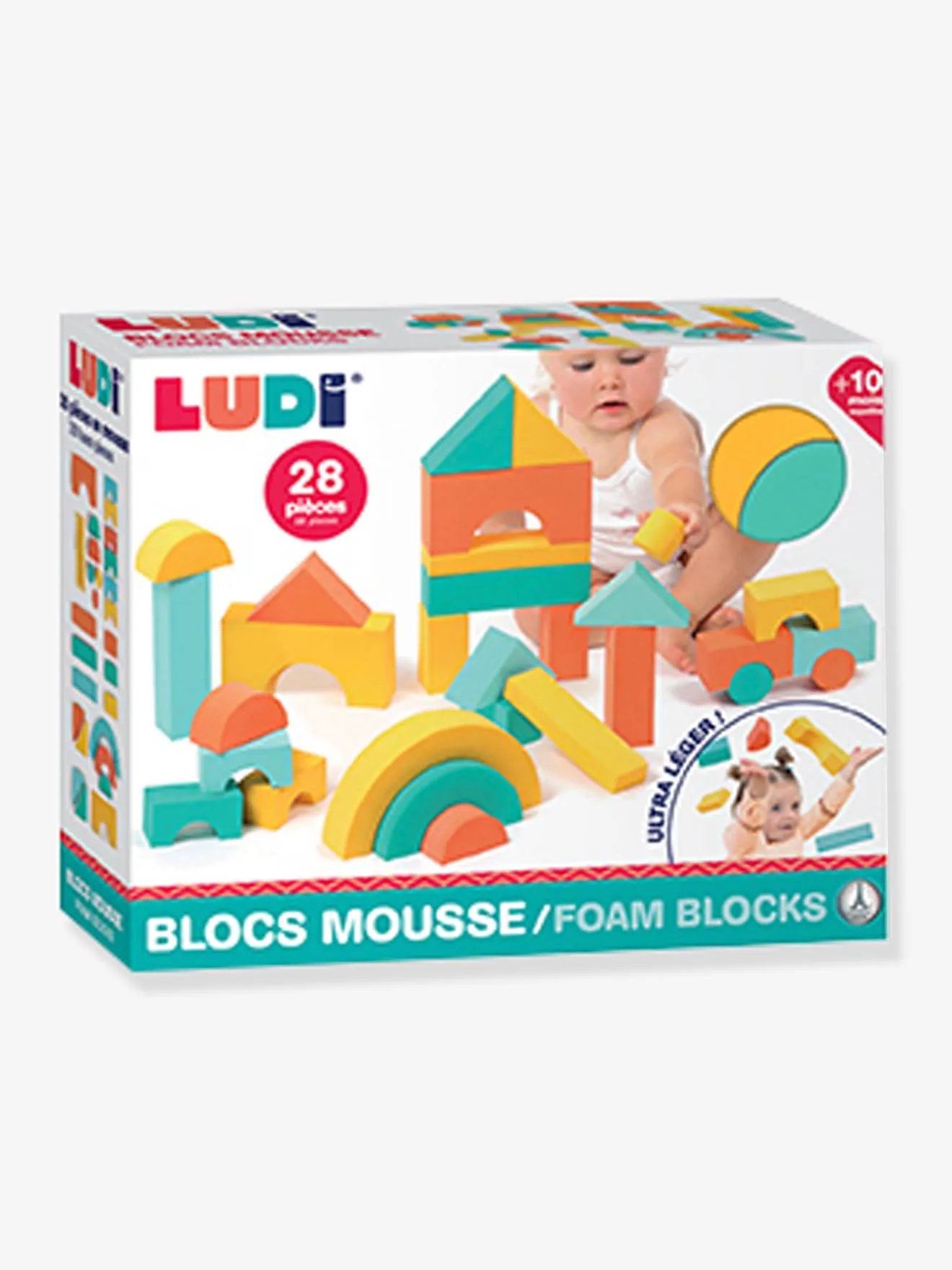 Blocs construction mousse LUDI multicolore - Ludi