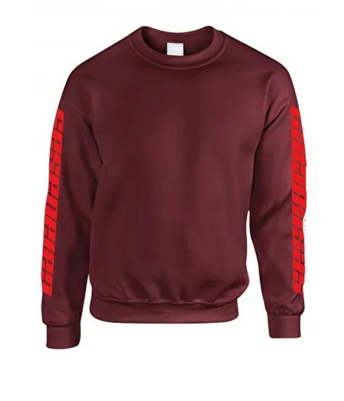 CALABASAS - SWEAT COL ROND CREWNECK BORDEAUX LOGO ROUGE