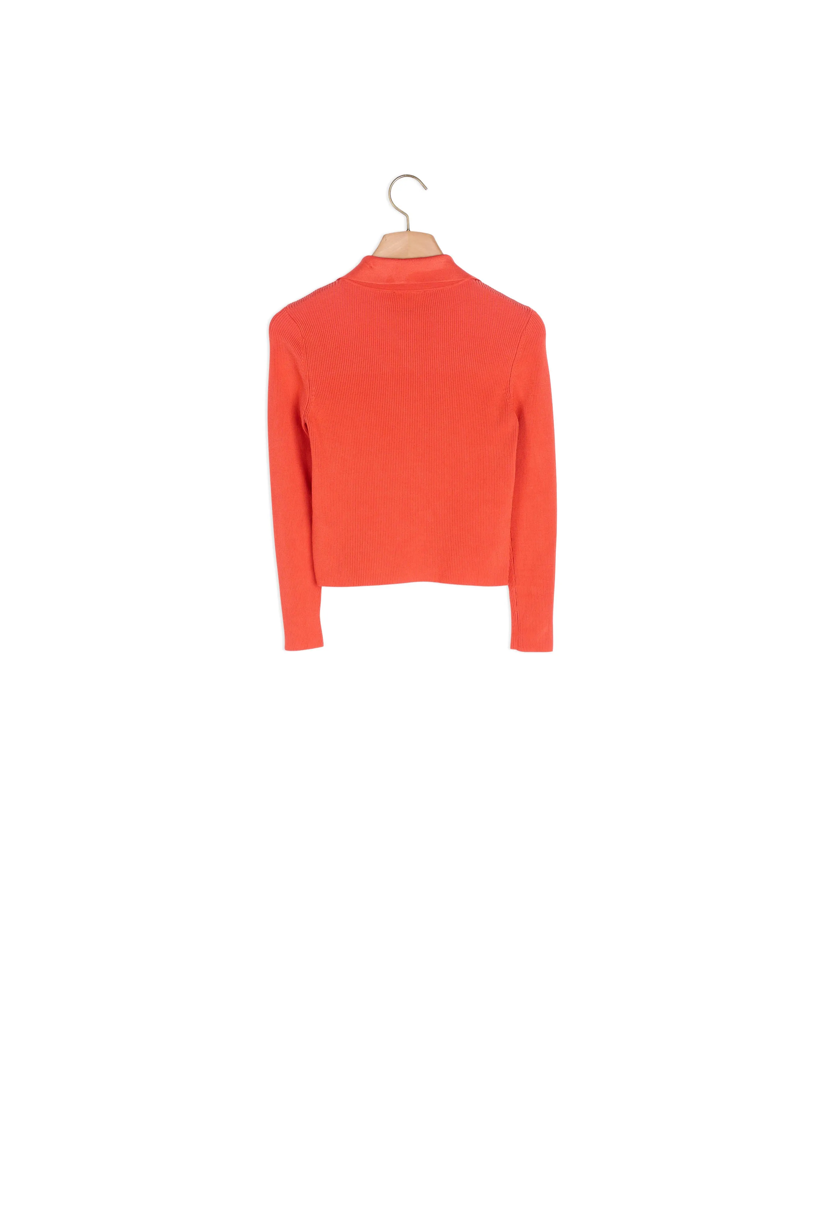Cardigan court à col chemise