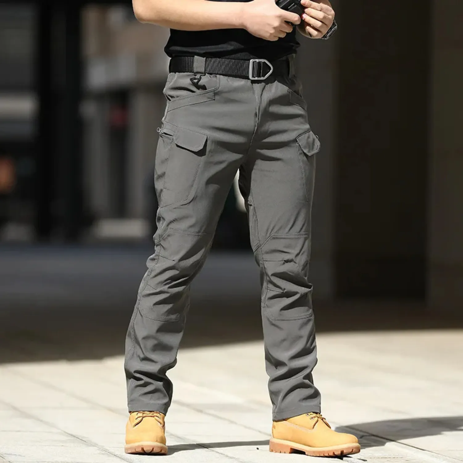 Cargo multi-poches respirant homme avec fermeture éclair
