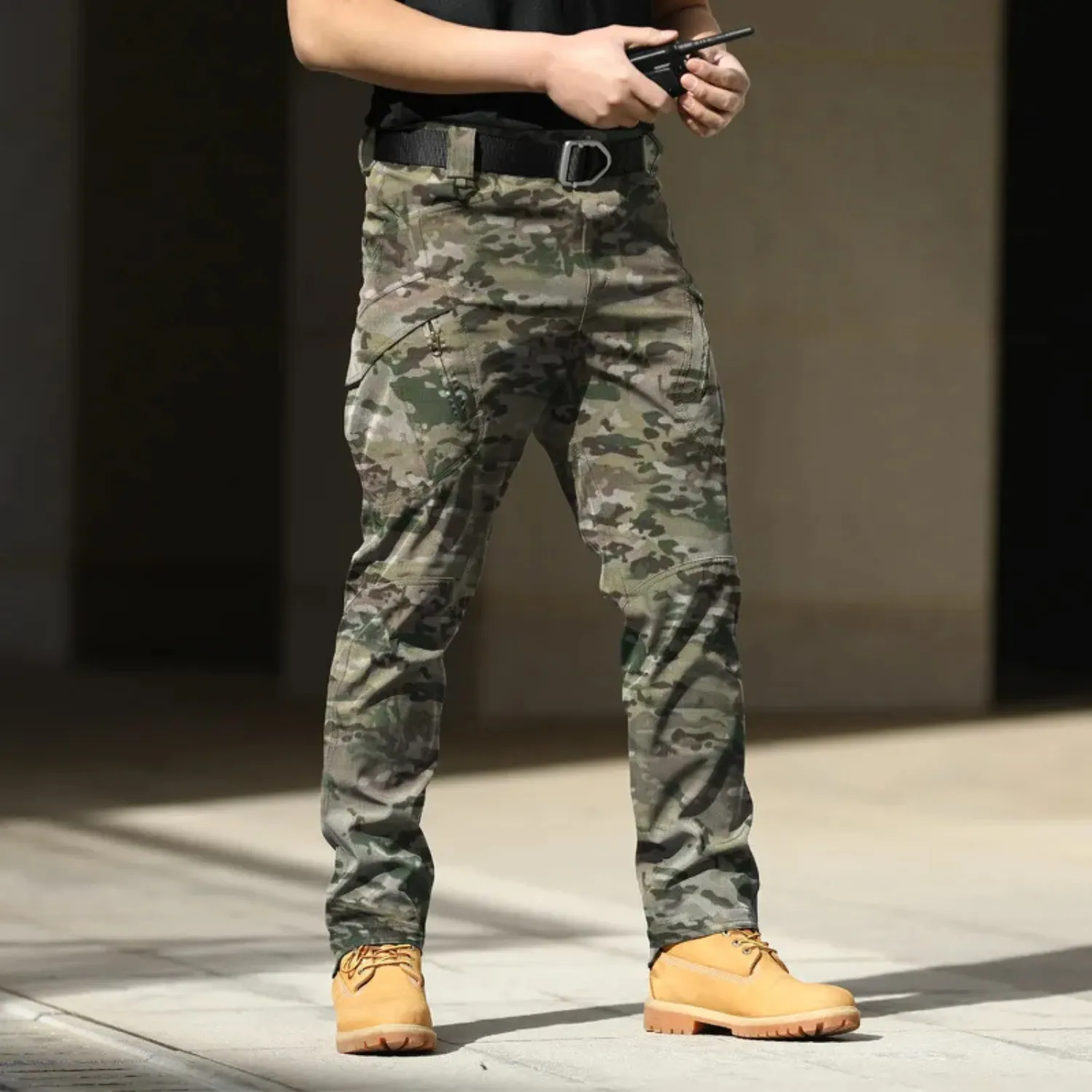 Cargo multi-poches respirant homme avec fermeture éclair