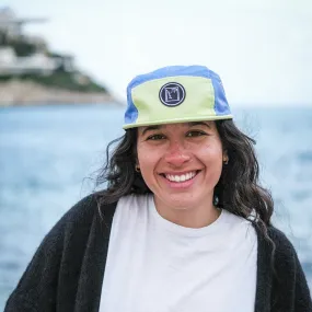 CASQUETTE 5 PANELS AZUR - bleu azur et vert anis pour femme
