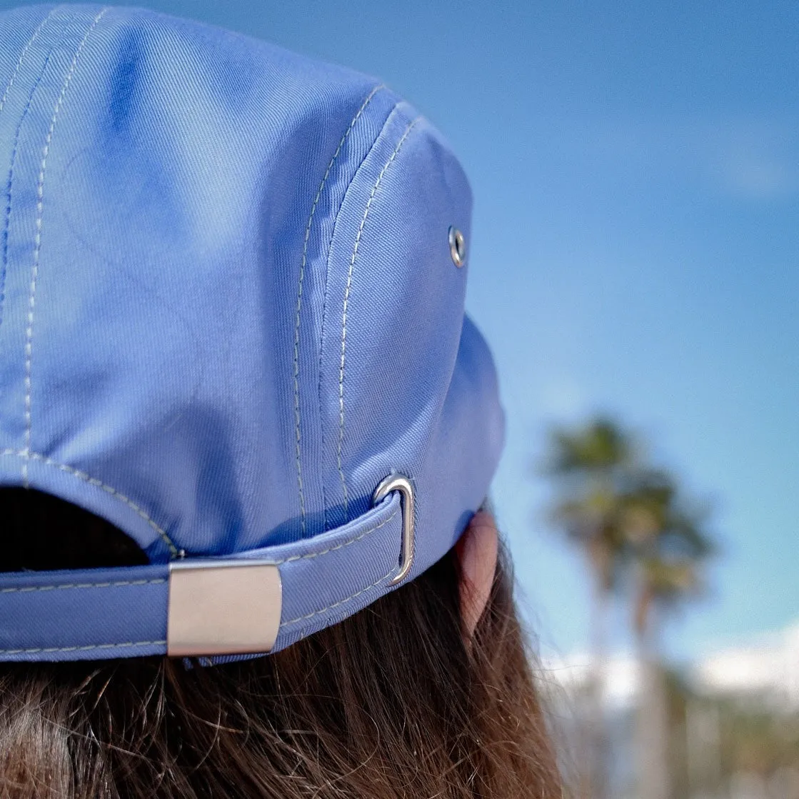 CASQUETTE 5 PANELS AZUR - bleu azur et vert anis pour femme