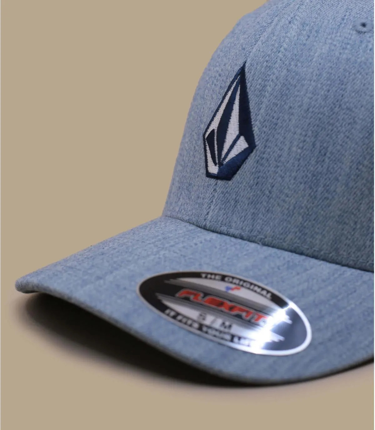 Casquette baseball bleu claire volcom - Full Stone Flexfit heather blue Volcom : Headict