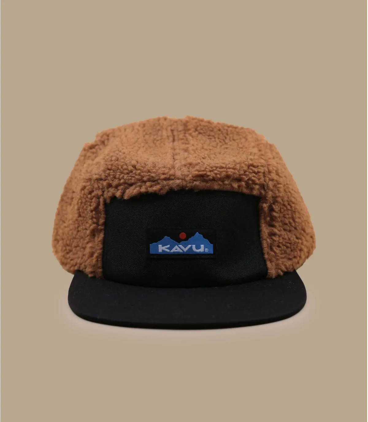 Casquette five panel noir marron sherpa - Fur Ball Camp redwood Kavu : Headict