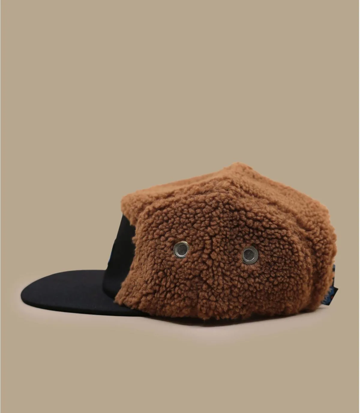 Casquette five panel noir marron sherpa - Fur Ball Camp redwood Kavu : Headict