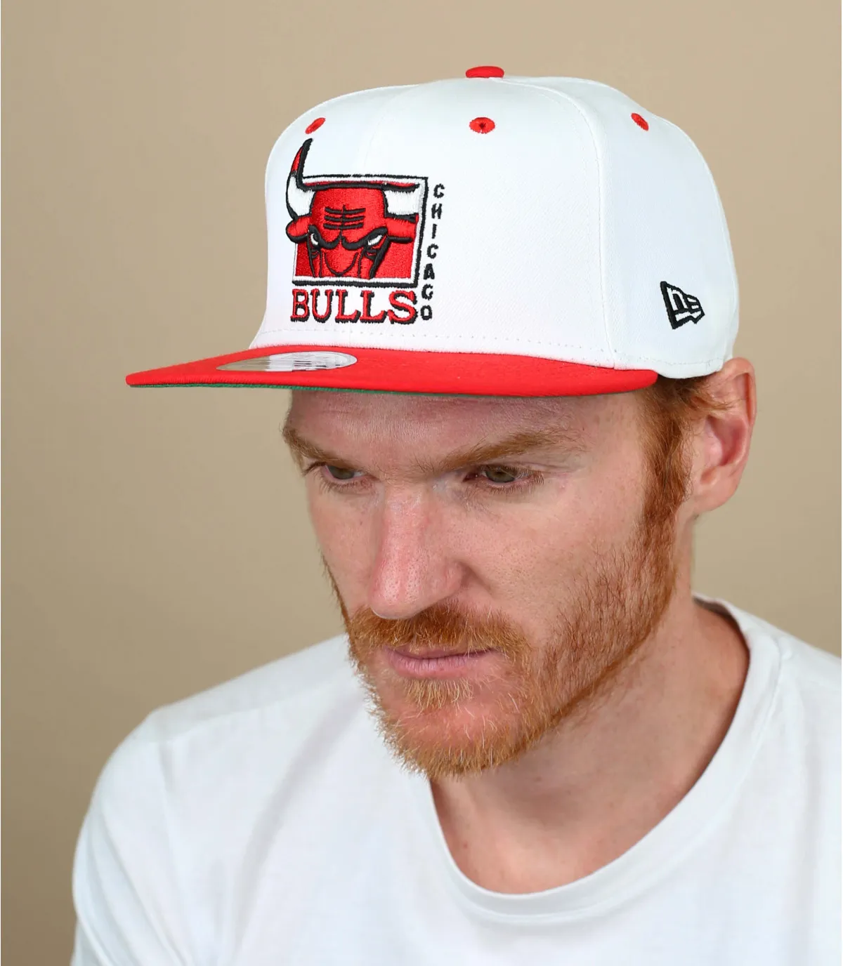 casquette snapback bulls blanche - White Crown 950 Bulls New Era : Headict