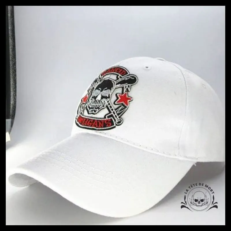 Casquette Tête de Mort Baseball Hooligans Blanche