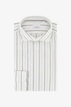 Chemise en coton à rayures bicolores