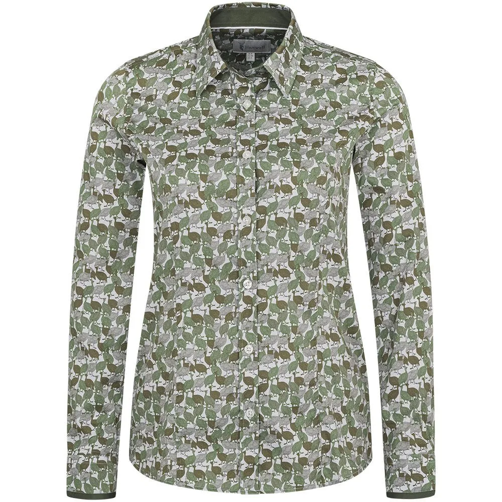 Chemise pour femme Hartwell » Layla «, vert, motif » Guinea Fowl «