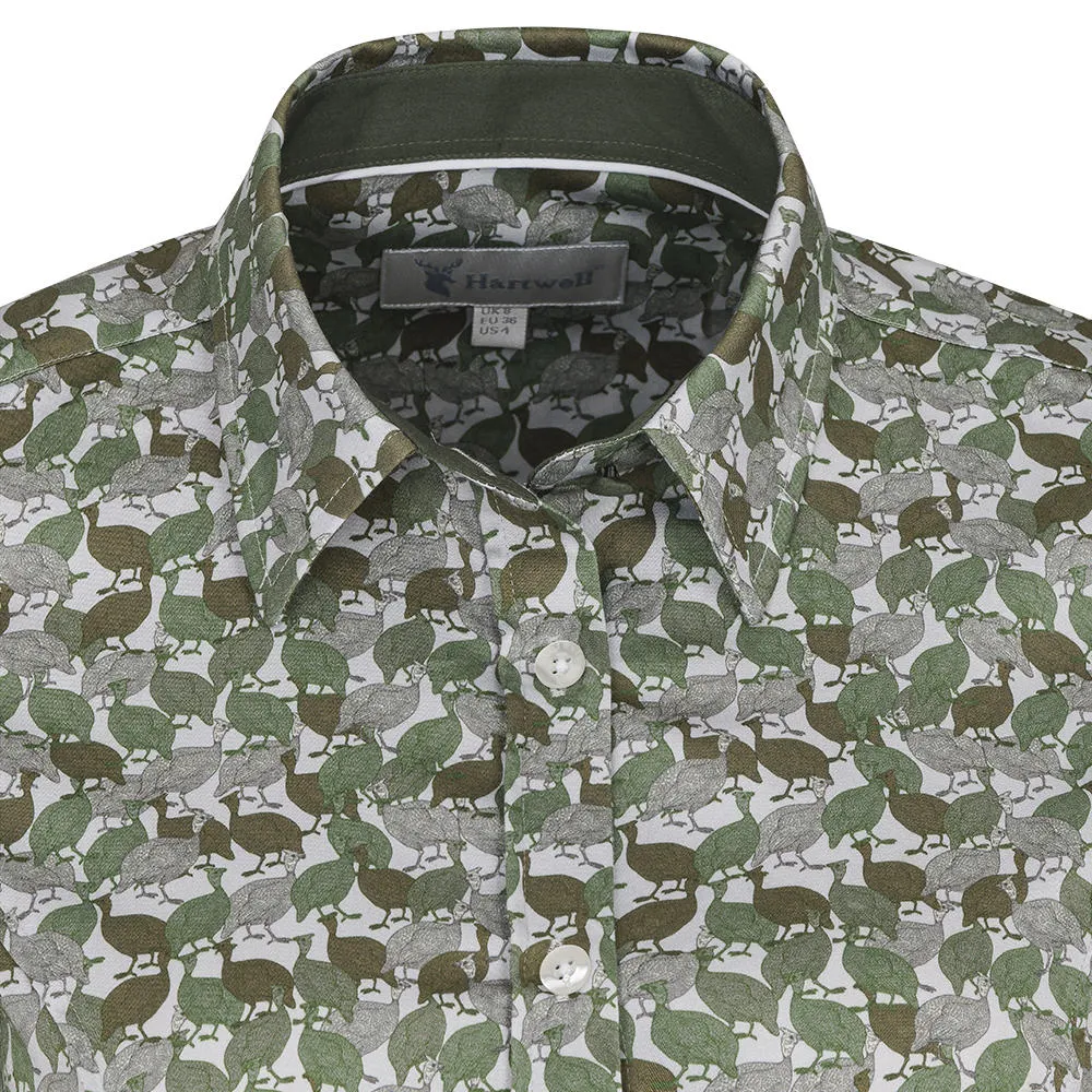 Chemise pour femme Hartwell » Layla «, vert, motif » Guinea Fowl «