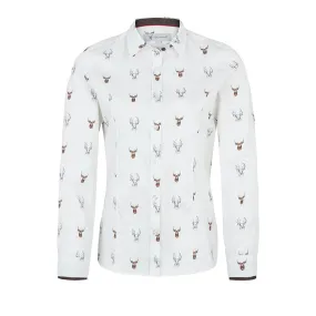 Chemise pour femme Hartwell »Layla«, blanche, motif »Cerf«