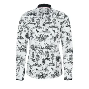 Chemise pour femme Hartwell »Layla«, blanche, motif »Chasse«