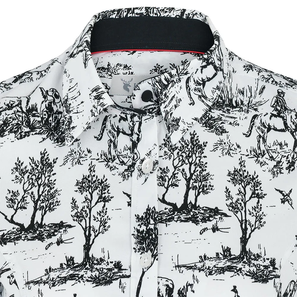 Chemise pour femme Hartwell »Layla«, blanche, motif »Chasse«