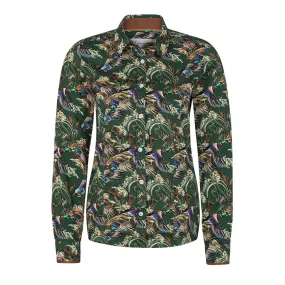 Chemise pour femme Hartwell »Layla«, verte, motif »Canards/Roseau«