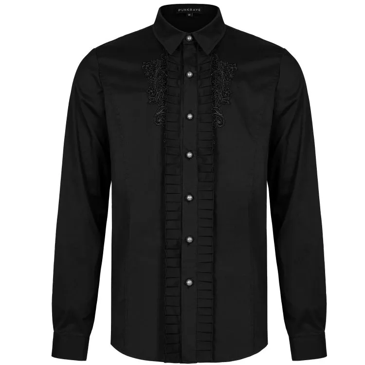 Chemise Victorienne 'Goth Applique' Noire