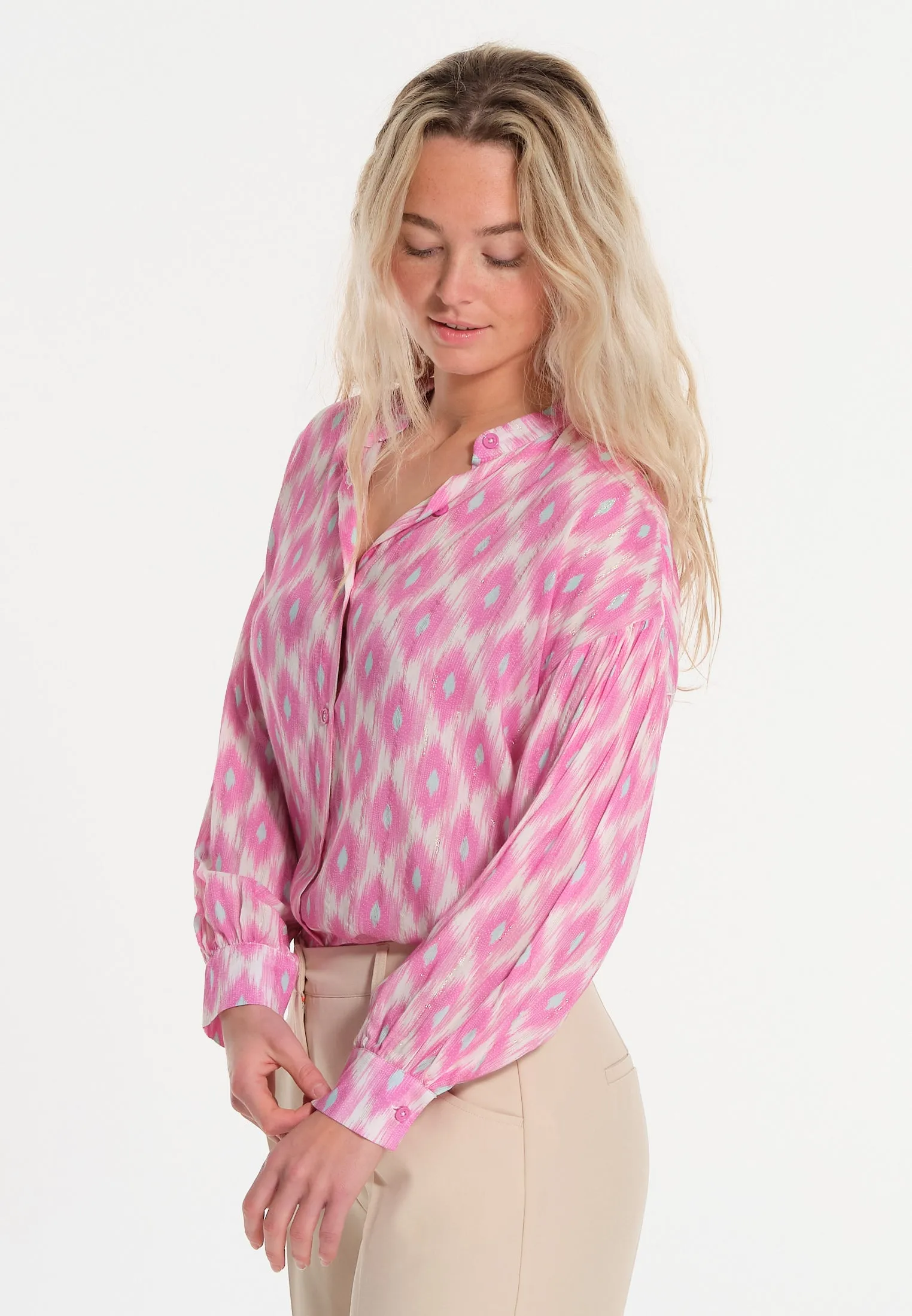 Chemisier ample en dégradé rose