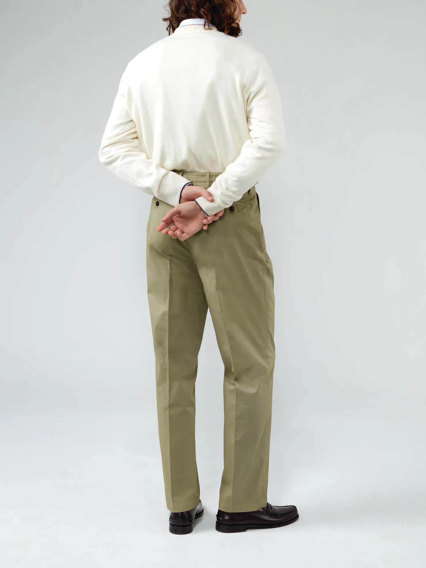 Chino à Pinces Olive Toile Eté