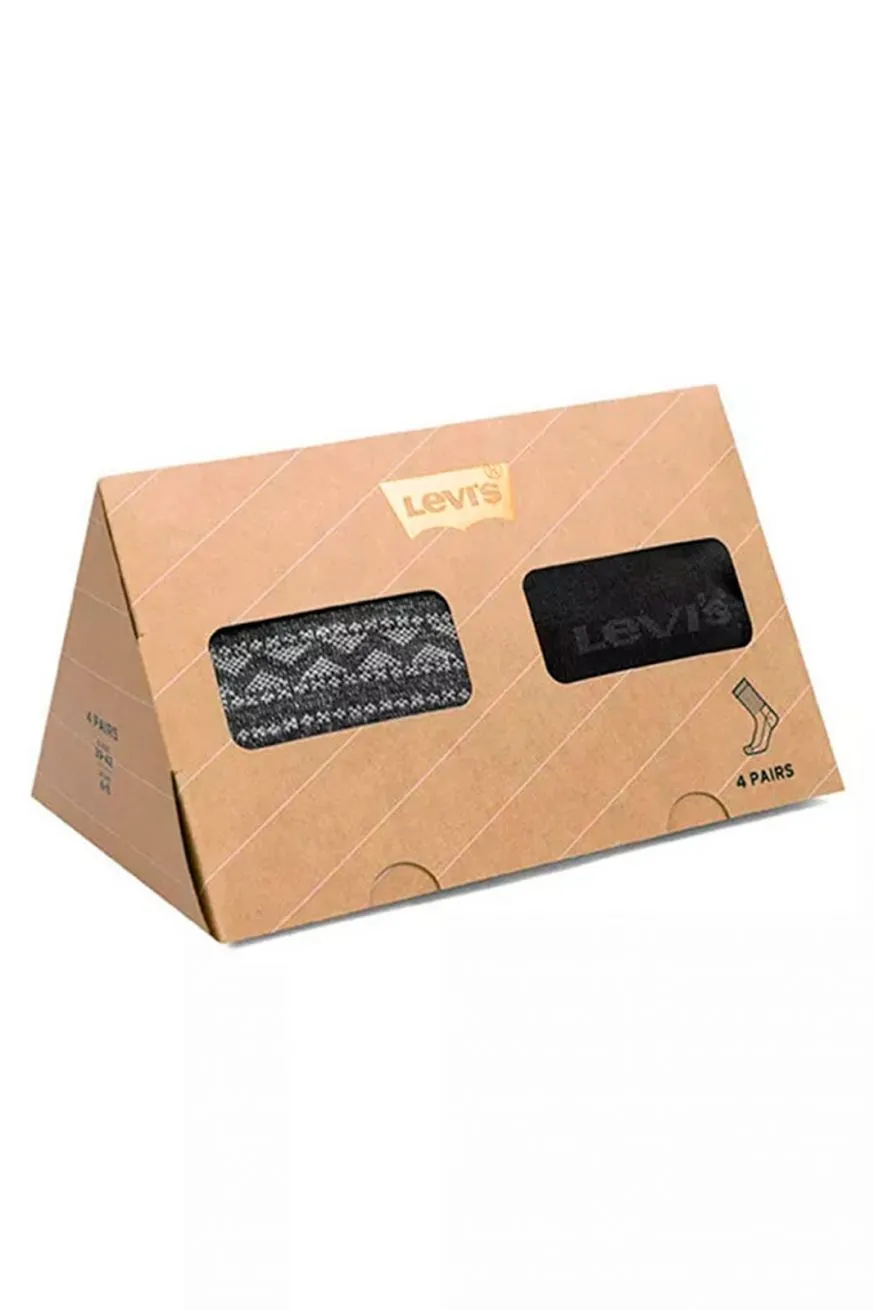 Coffret de 4 paires de chaussettes LEVI'S® REG CUT Black Combo