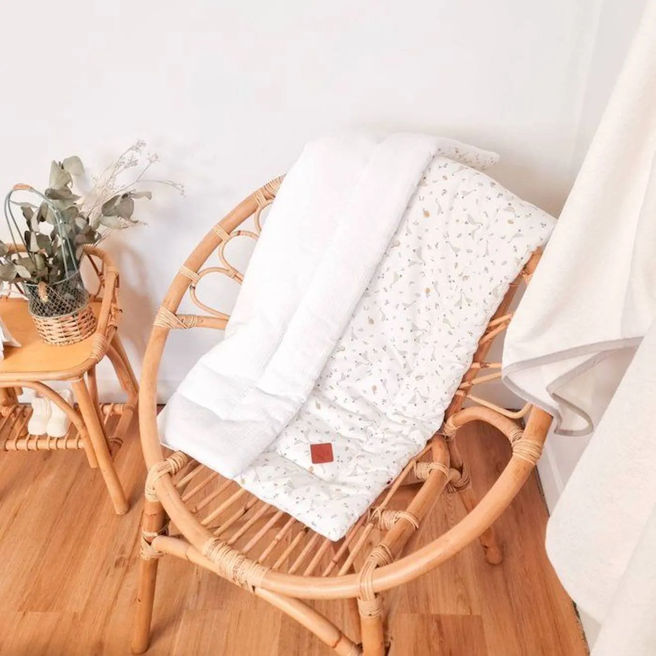 Couverture en gaze de coton Sidonia blanc - Sevira Kids