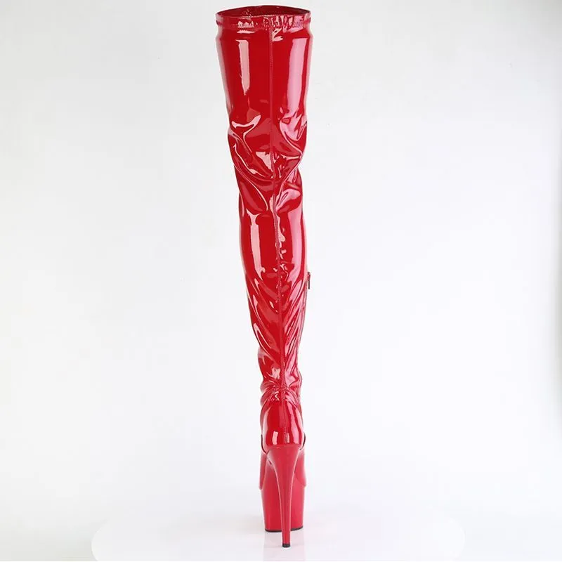 Cuissarde talon haut rouge ou noire haute tige
