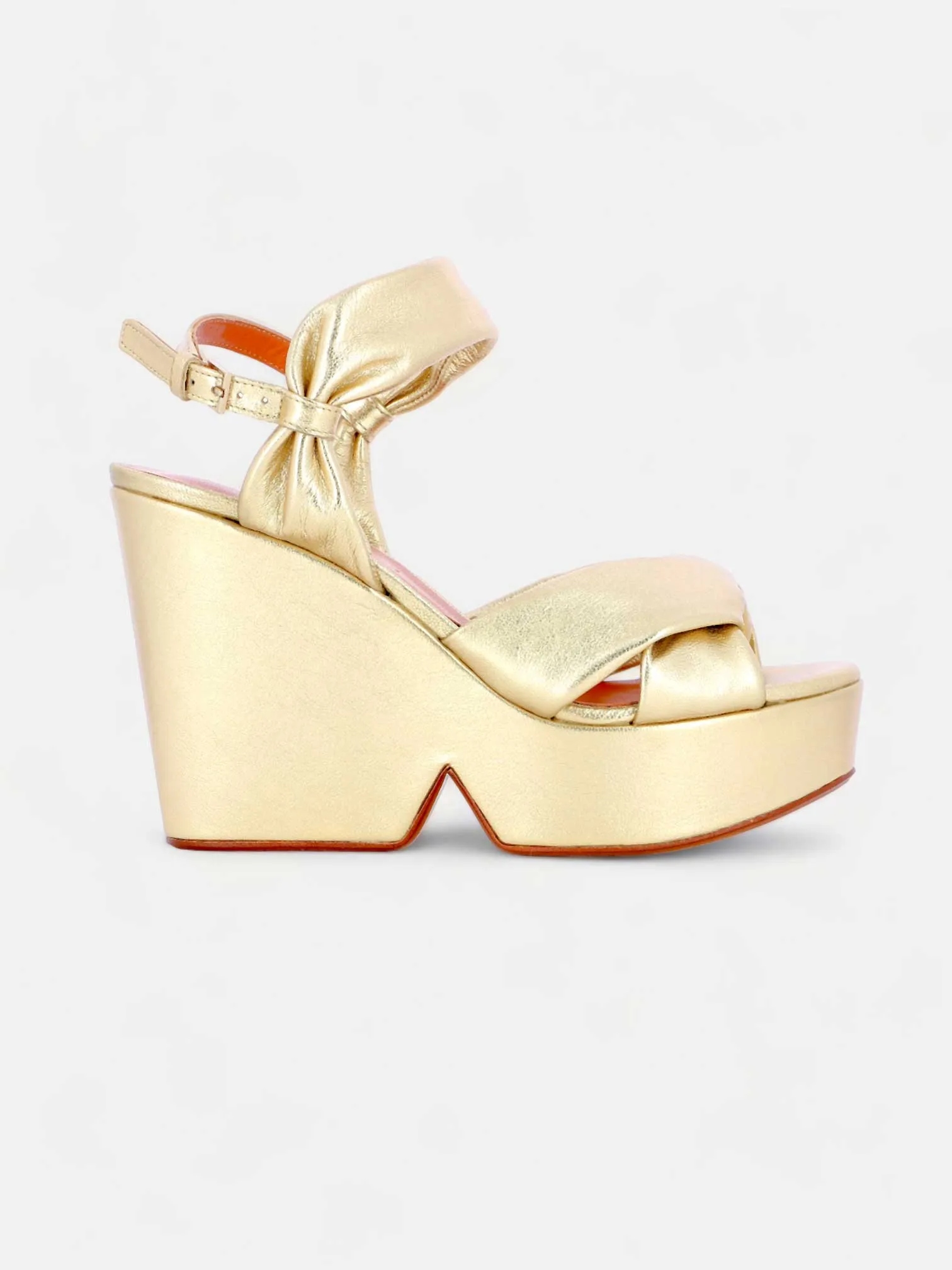 DARLIE sandales, cuir d'agneau or métallisé