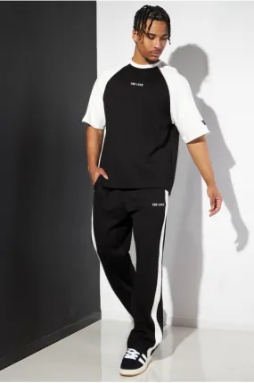 Ensemble 2 pièces t-shirt + jogging noir bicolor " the luck"