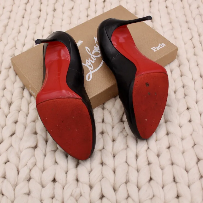Escarpins Fifi 100 kid en cuir noir p.41 – Christian Louboutin