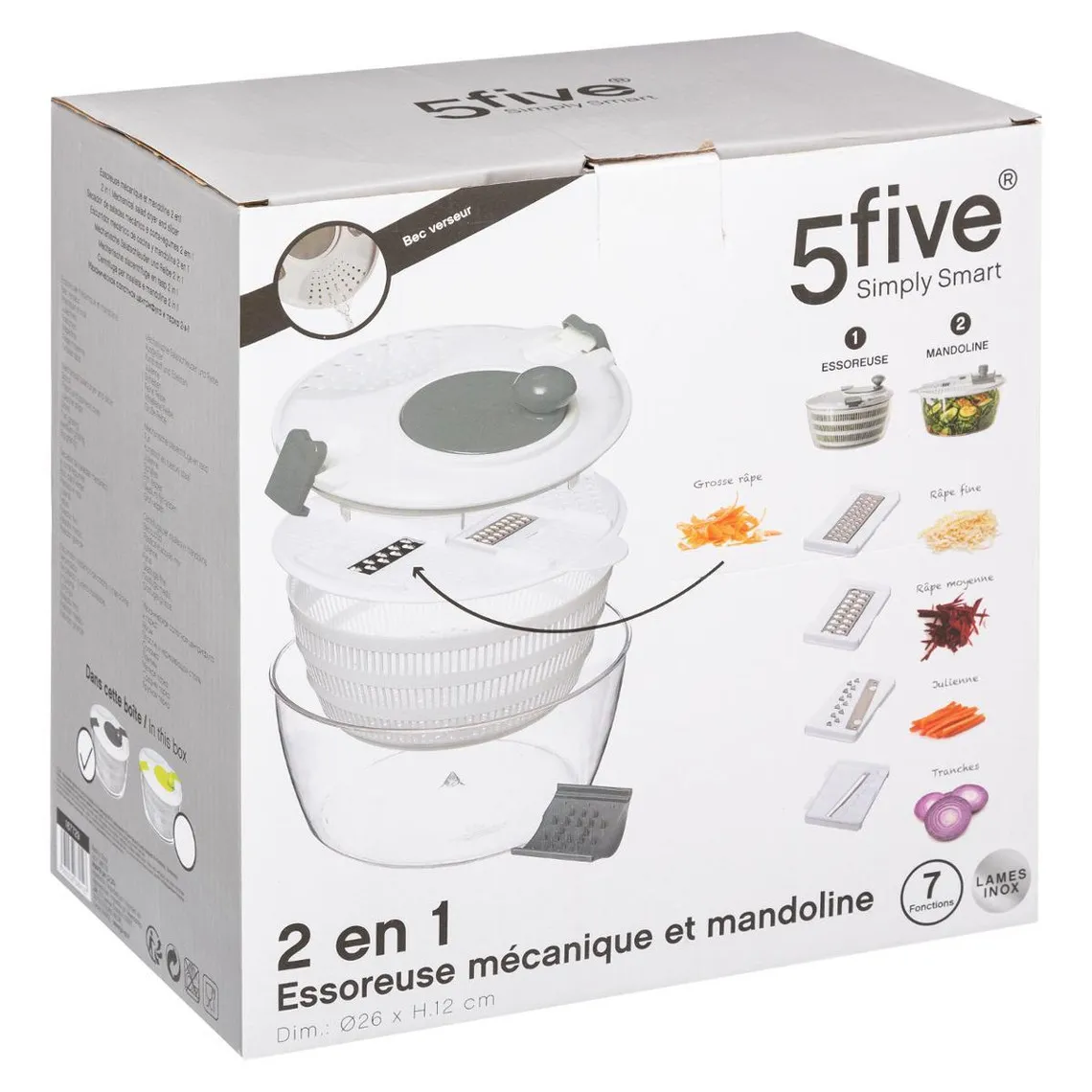 Essoreuse mécanique gris à clips 3L | 3 Suisses