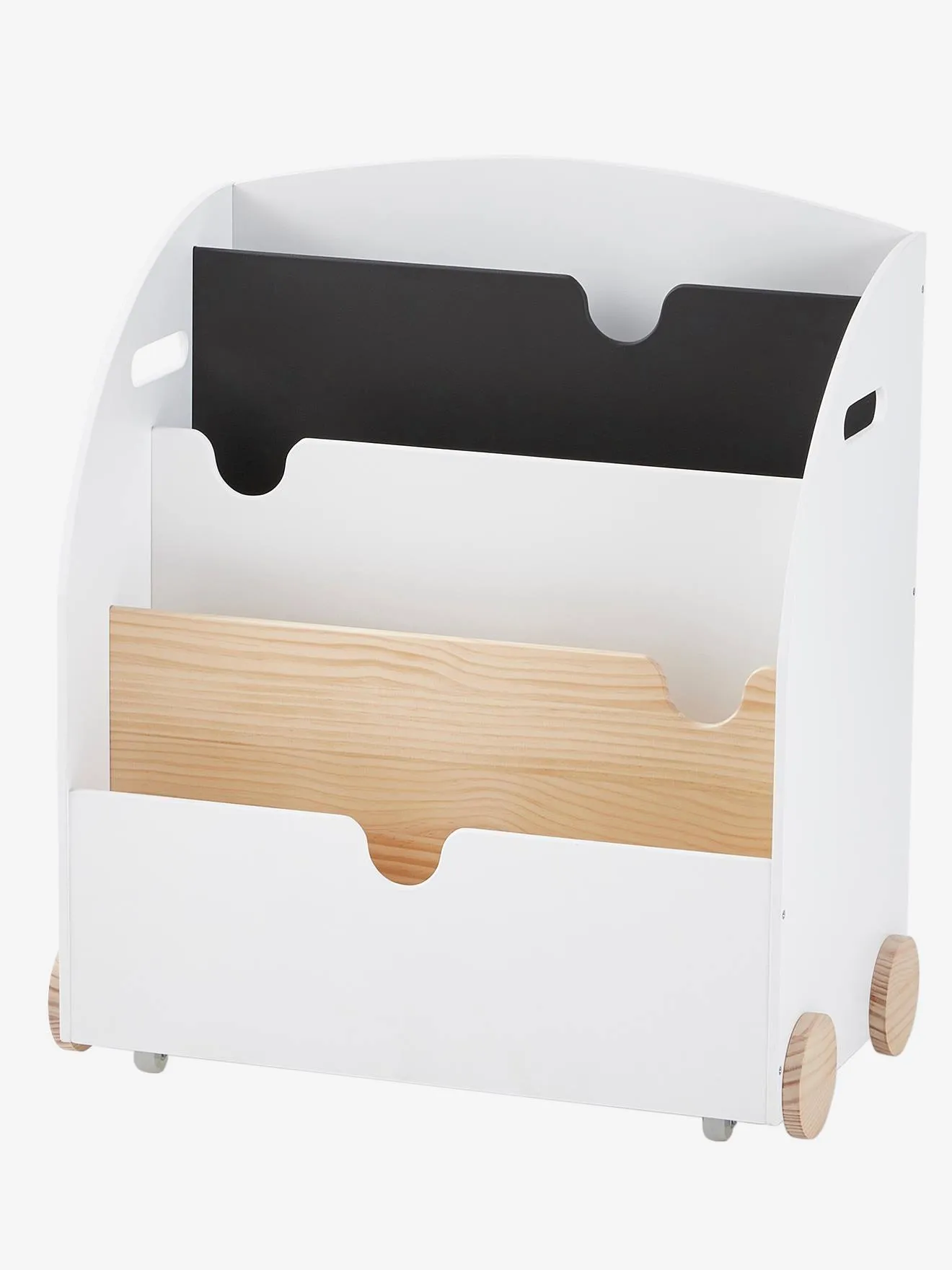 Etagère pour livres à roulettes LIGNE SCHOOL blanc - Vertbaudet