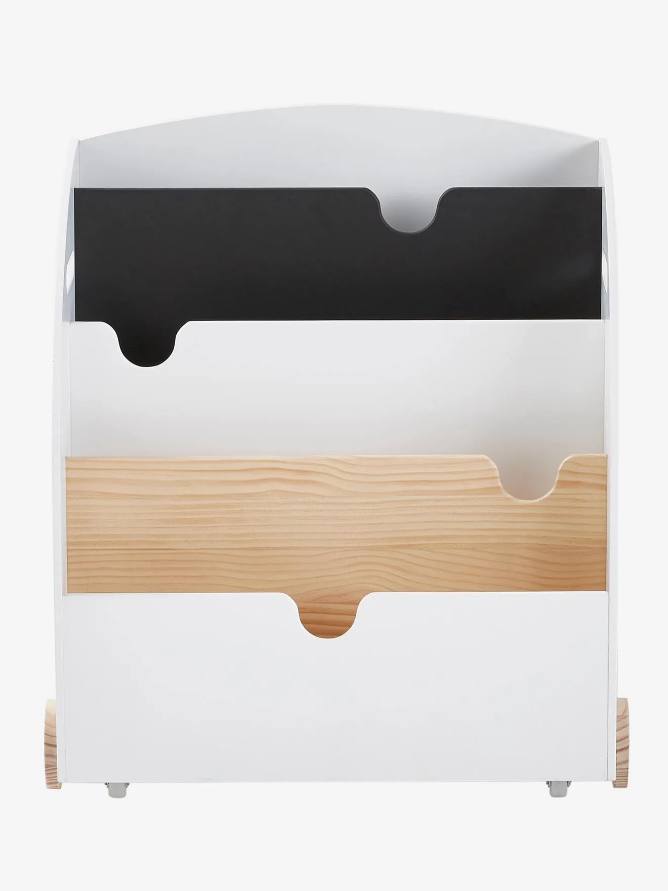 Etagère pour livres à roulettes LIGNE SCHOOL blanc - Vertbaudet