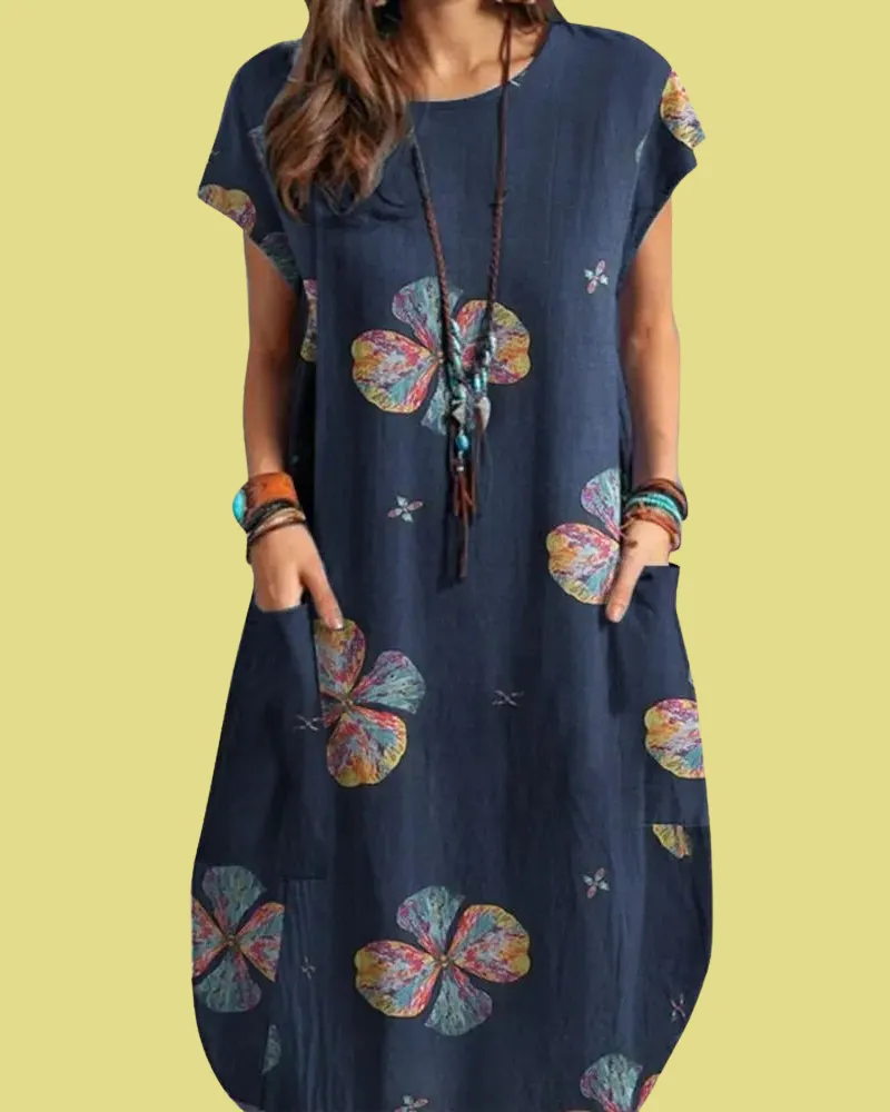 Eva - Robe Midi Vintage Décontractée
