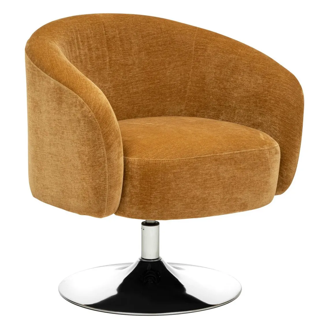 Fauteuil ocre en métal et pin 