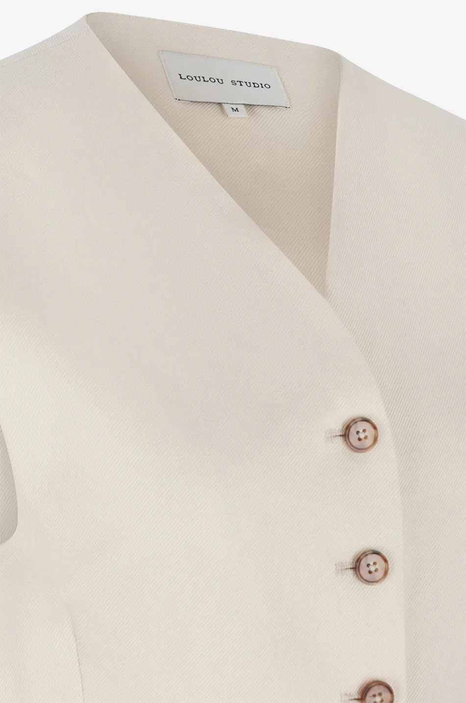 Gilet boutonné en coton et lin Iba