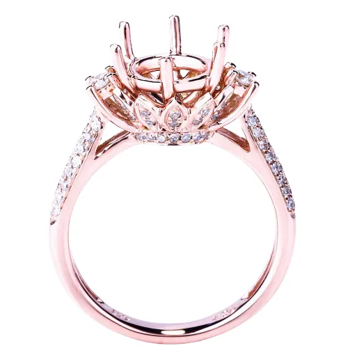 Grosse Bague Argent Année 50 Rose