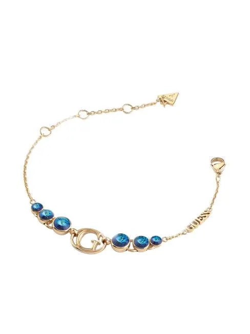 Guess Rivoli Bracelet Avec Cristaux Or Jaune/Bleu - Achetez À Prix Outlet!