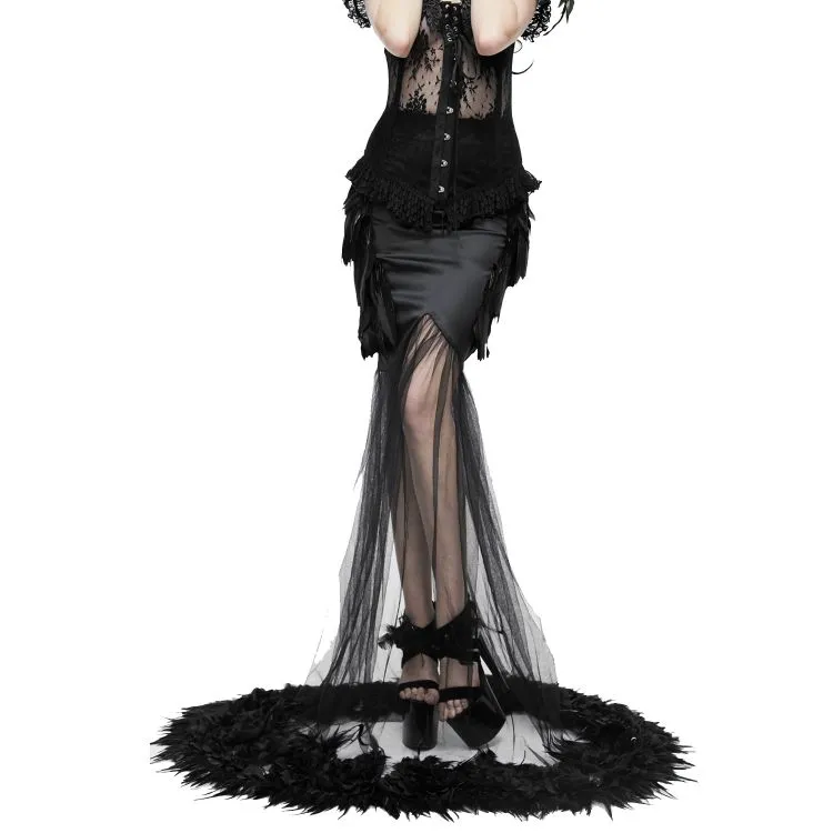 Jupe Sirène 'Black Feathers' Noire