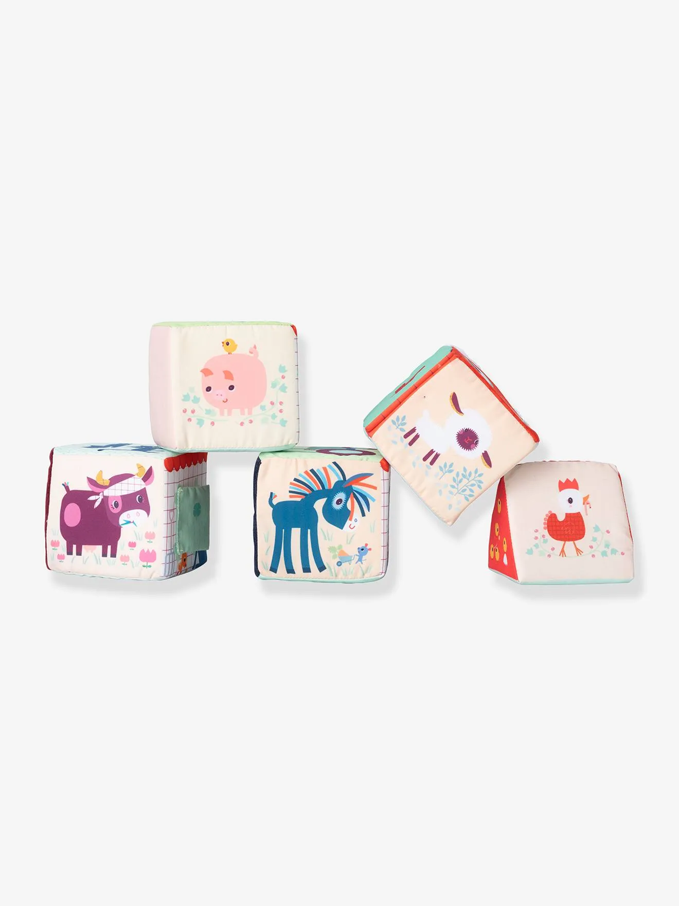 La Ferme - Cubes à empiler - LILIPUTIENS multicolore - Lilliputiens