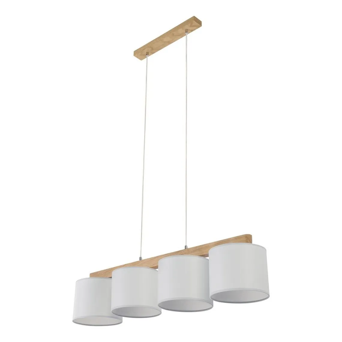 Lampe suspendue Aprillia 4xE27 Max.25W Chêne huilé/PVC transparent/ Gris | 3 Suisses