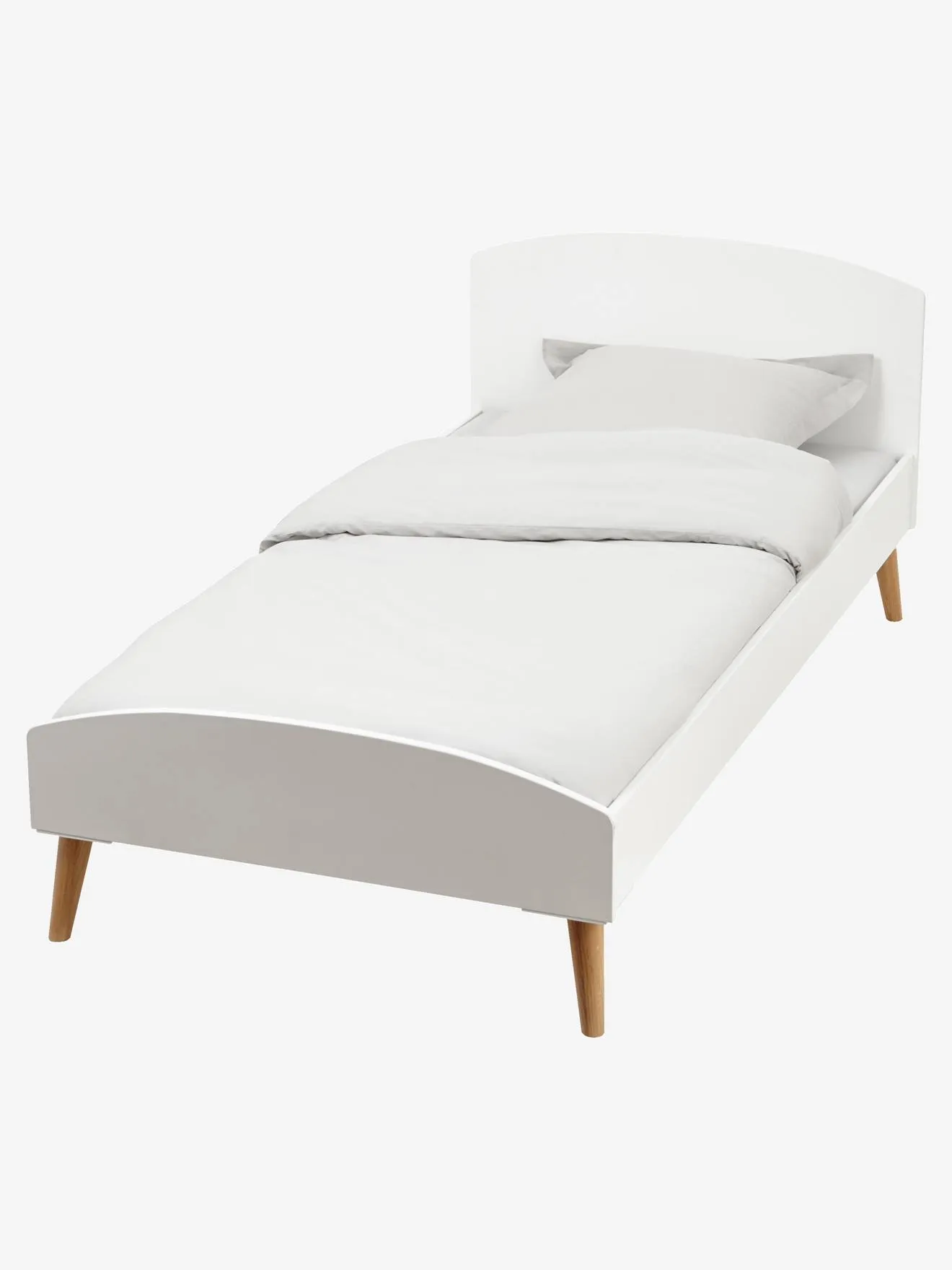 Lit enfant LIGNE CONFETTI blanc/bois - Vertbaudet