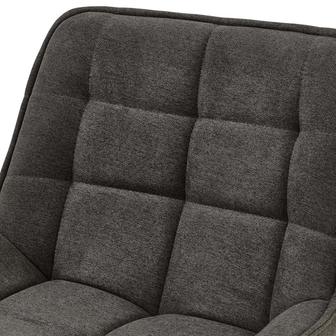 lot de 2 fauteuils de bar en tissu Gris souris et métal noir | 3 Suisses