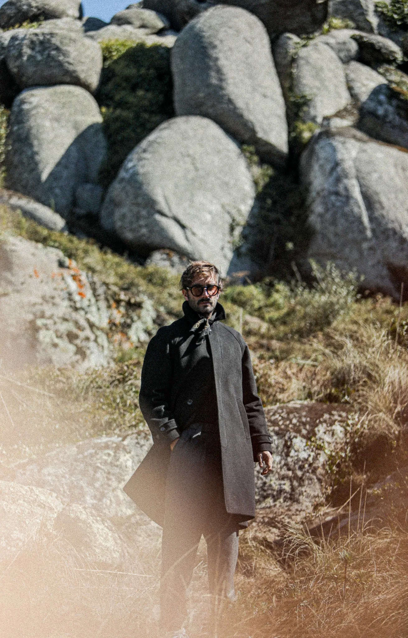 Manteau Balmaccan Laine & Cachemire Noir