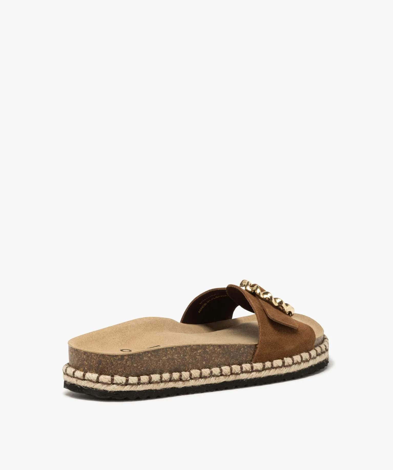 mules femme casual en cuir bride a boucle bijou orange sandales plates et nu-pieds