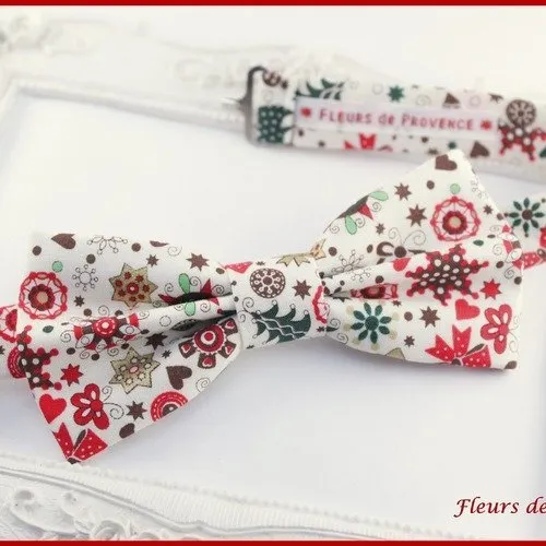 Noel noeud papillon ivoire et rouge homme