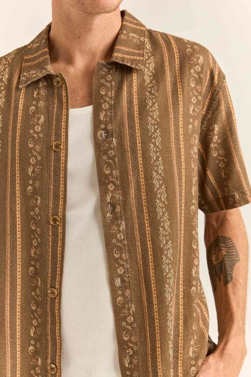 Paisley Stripe Ss Chemise Homme
