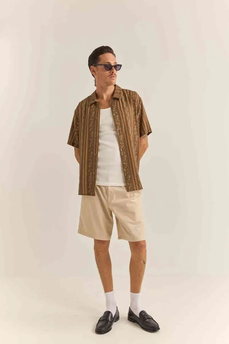 Paisley Stripe Ss Chemise Homme